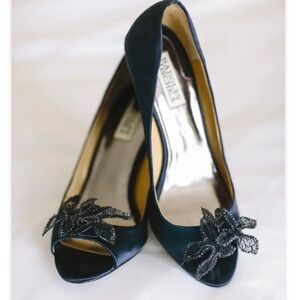 Badgley Mischka Regine - Navy Satin - 8